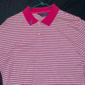 Polo golf shirt pink white